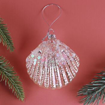 G Decor Stunning Under The Sea Handcrafted Glass Shell Ornament, 3 of 3