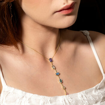 Kaleidoscope Y Lariat Sterling Silver Drop Necklace, 4 of 9