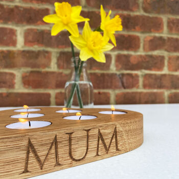 Personalised Heart Tea Light Holder For Mum, 6 of 7