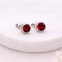 Sterling Silver July Ruby Birthstone Stud Earrings – 7mm, thumbnail 1 of 7