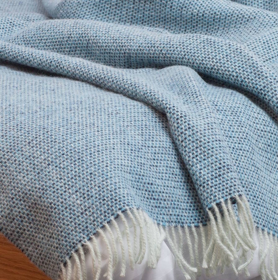 blue wool throw by atlantic blankets