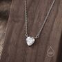 Tiny Cz Heart Pendant Necklace In Sterling Silver, thumbnail 1 of 12