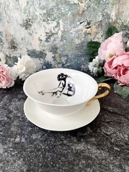 Cup And Saucer With Pin Up Girl, 2 of 12