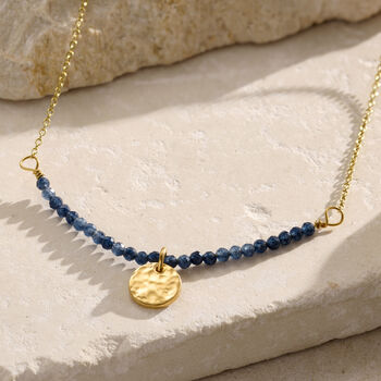 Personalised Dark Blue Semi Precious Beaded Necklace, 2 of 8