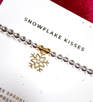 Snowflake Charm Bracelet Christmas Gift For Her, 3 of 4