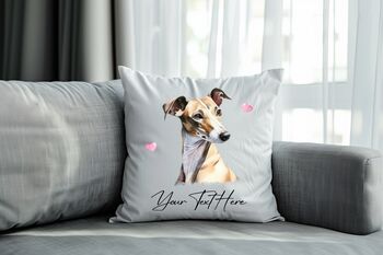 Personalised Greyhound Hearts Cushion Cover Gift, 2 of 2