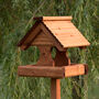 Personalised Woodland Timber Roof Bird Table, thumbnail 1 of 3