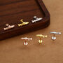 Sterling Silver Trout 16 G Flat Back Labret Earrings, thumbnail 3 of 12