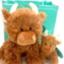 Scottish Highland Brown Cow Mummy And Baby Set, thumbnail 7 of 9