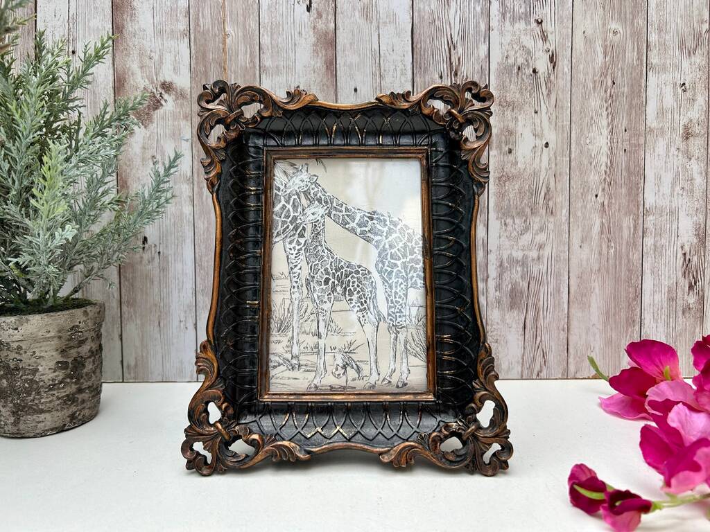 Black Ornate Photo Frame 6x4 Elegant Picture Frame Gift, 1 of 10