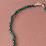 Solene Green Bead Necklace With Small Hand Detail, thumbnail 5 of 9