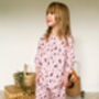 Girls Pink Cotton Pyjama Set Crazy Cat, thumbnail 1 of 6