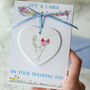 Personalised Birth Flower Keepsake Wedding Card, thumbnail 1 of 2