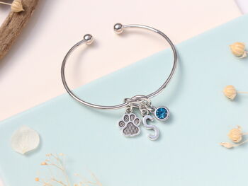 Personalised Paw Print Silver Bracelet Dog Lovers Gift, 5 of 10