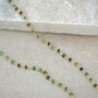 Raw Green Emerald Beaded Delicate Gold Plated Necklace, thumbnail 1 of 6