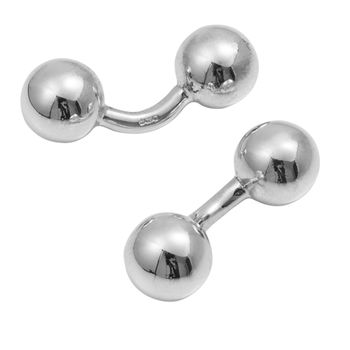 Sterling Silver Dumbbell Shaped Cufflinks, 2 of 5