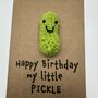 Little Pickle Crochet Birthday Card Handmade, thumbnail 2 of 8