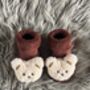 Burgundy Teddy Bear Baby Socks, thumbnail 6 of 9