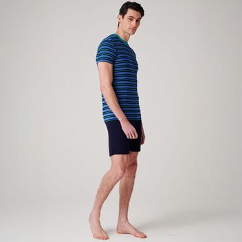 Men's 'Ultramarine' Bamboo Short Pyjama Set, 2 of 7