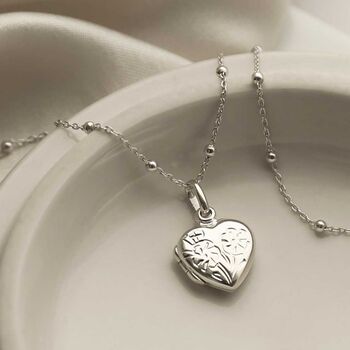 Sterling Silver Sweet Heart Locket Necklace, 3 of 9