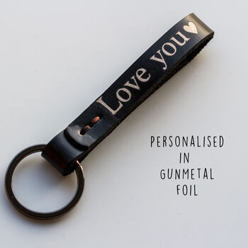 Key To My Heart Special Occasion Leather Keyring, 2 of 5