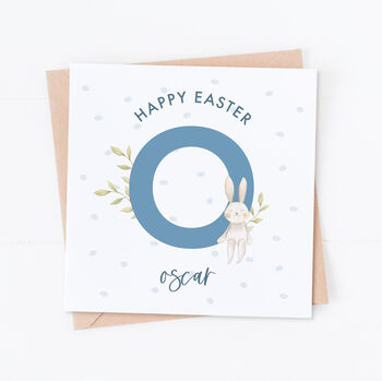 Personalised Blue Easter Bunny Card, 3 of 4