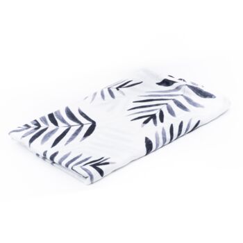 Black And White Palm Leaf Muslin Swaddle Blanket, 2 of 5