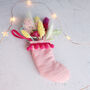 Bright Christmas Dried Flower Stocking Decoration 'Joy', thumbnail 2 of 2