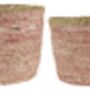 Soft Pink Edged Baskets Or Planters, thumbnail 3 of 3