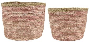 Soft Pink Edged Baskets Or Planters, 3 of 3
