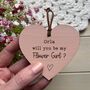 Personalised Bridesmaid Proposal Wooden Heart Sign, thumbnail 2 of 10