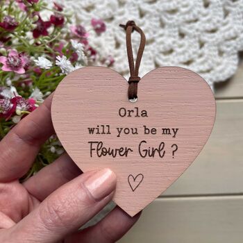Personalised Bridesmaid Proposal Wooden Heart Sign, 2 of 10