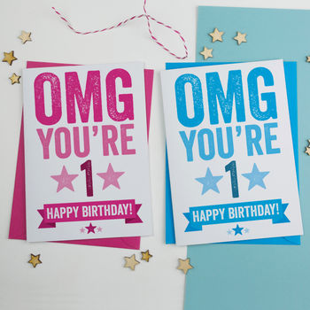 Omg You're One Birthday Card, 2 of 3