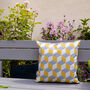 Cube Yellow Water Resistant Garden Outdoors Cushion, thumbnail 1 of 7