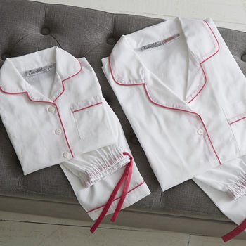 Personalised Girl's White And Pink Cotton Pyjama's, 5 of 6