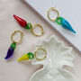 Glass Colourful Chilli Pepper Hoop Earrings Single Pair, thumbnail 2 of 7
