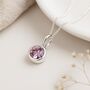 Personalised June Birthstone Necklace In Sterling Silver, thumbnail 1 of 10