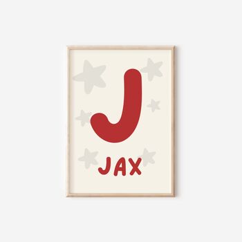 Personalised Boys Nursery Prints Set | Racing Car And Rocket Wall Art, 5 of 6