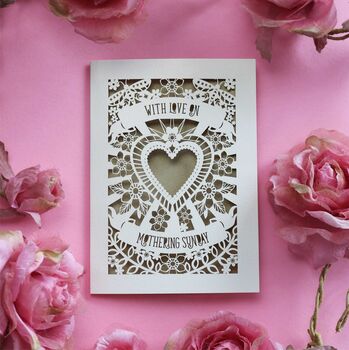 With Love On Mothering Sunday Papercut Card, 4 of 6