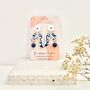 Blue And White Handmade Floral Arch Clay Earrings, thumbnail 6 of 6