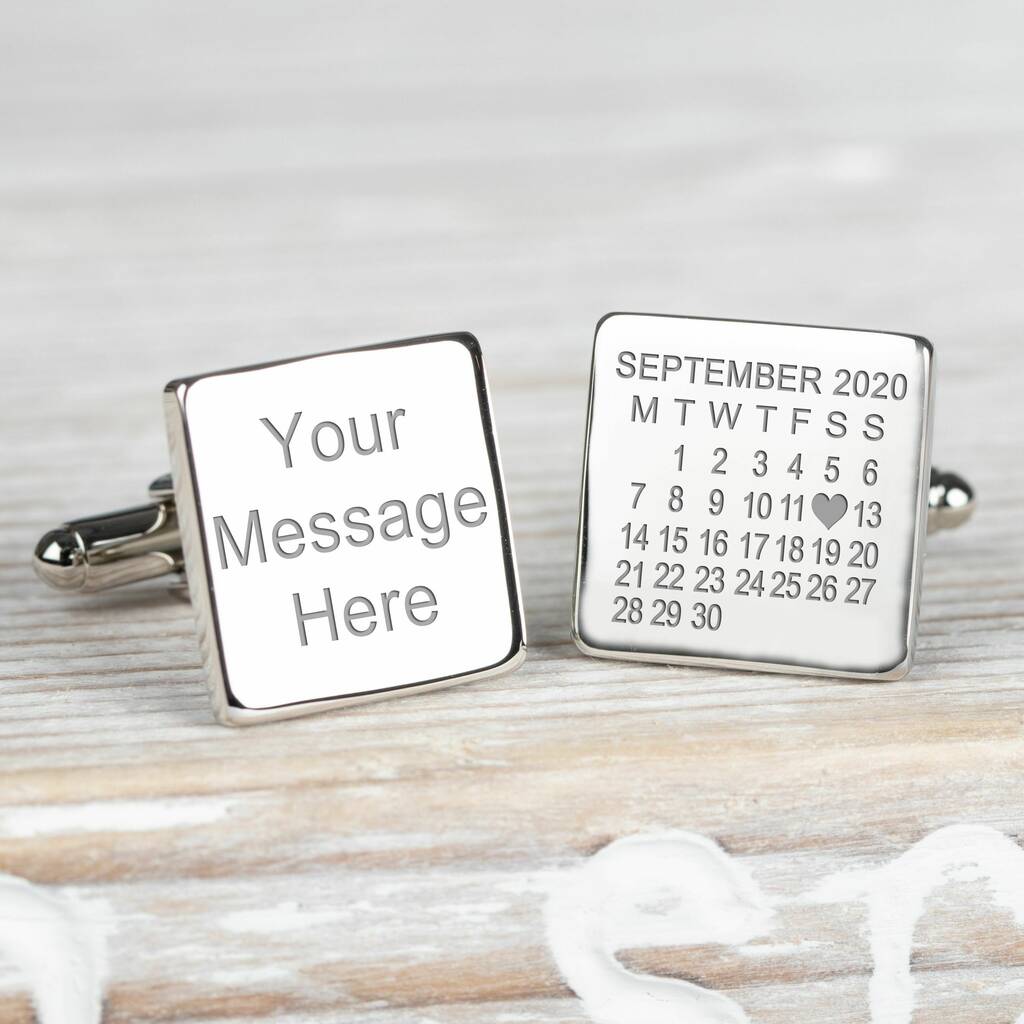 Image of Personalised Special Date And Message Cufflinks