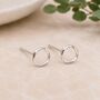 Large Sterling Silver Hammered Karma Circle Stud Earrings, thumbnail 2 of 7