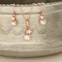 Rose Gold Plated Star And Pearl Necklace With Earrings, thumbnail 5 of 10