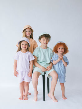 Soft Mint Three Piece Towelling Cotton Summer Set, 4 of 5