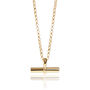 T Bar Necklace In 18ct Gold Vermeil Plate, thumbnail 3 of 5
