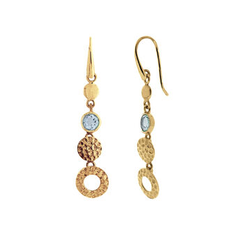 Lakshmi Blue Topaz Drop Earrings Silver Or Gold Plated, 5 of 9