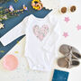 Liberty Of London Heart Design Baby L Bodysuit, thumbnail 1 of 5