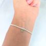 Sterling Silver August Heart Birthstone Beaded Stretch Bracelet, thumbnail 1 of 5