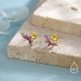 Purple Opal Marquise Cluster Stud Earrings In Sterling Silver, thumbnail 6 of 12
