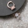 Rose Gold Colour Crystal Huggie Earrings, thumbnail 1 of 8